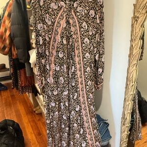 Natalie Martin Black and Pink Floral Maxi Skirt - Fiore Dress